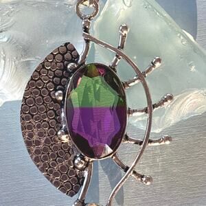 925 Sterling Bi-Color Tourmaline Pendant